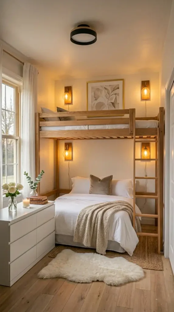 How to make a small bedroom feel luxurious with layered lighting fresh flowers and zero clutter