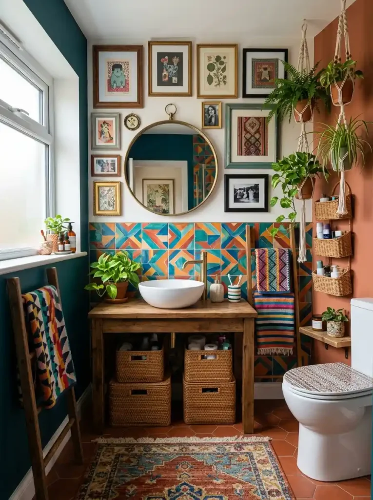 Funky Bathroom Ideas with eclectic decor style