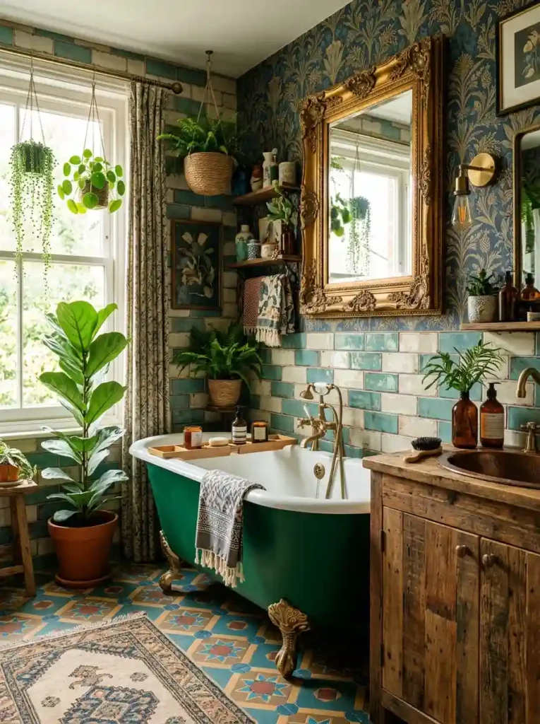 Funky Bathroom Ideas with vintage clawfoot tub
