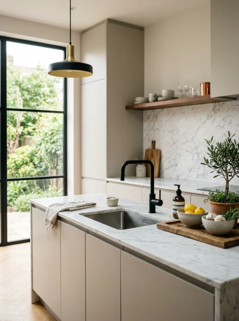 Elegant marble Kitchen Sink Ideas with modern design