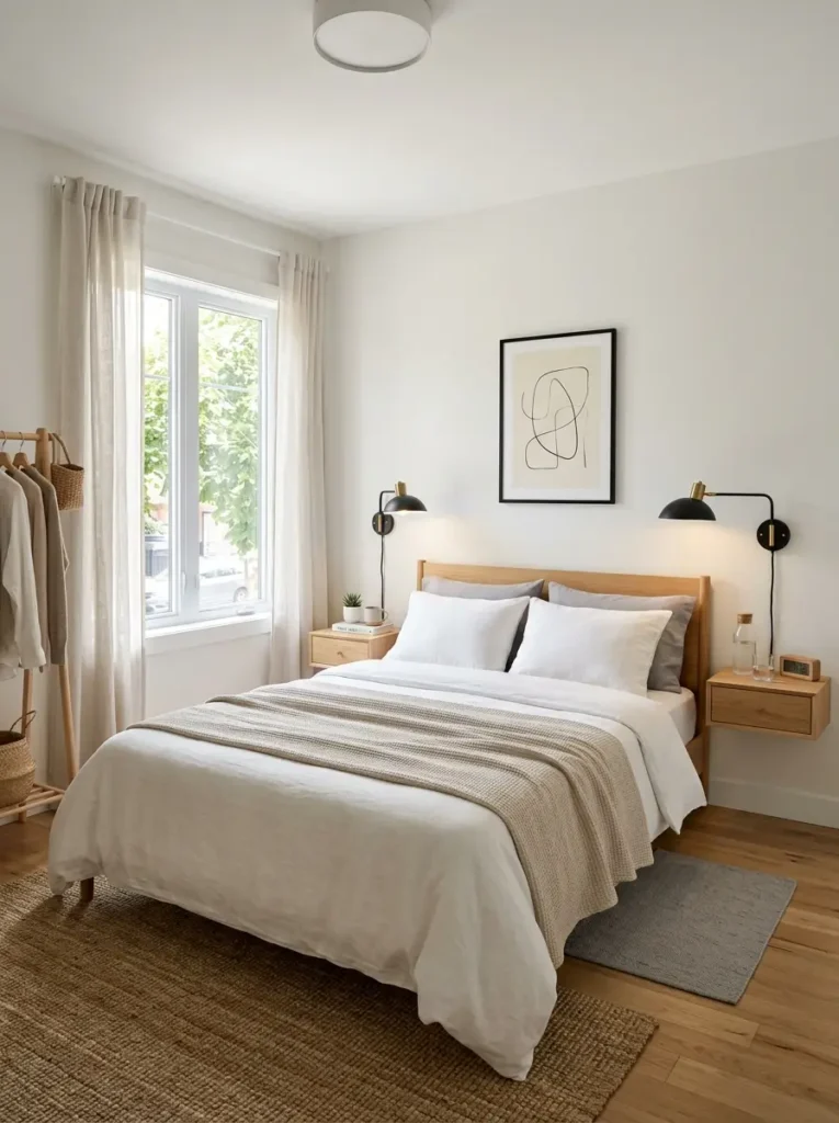 Floating nightstands for Small Bedroom Storage Ideas