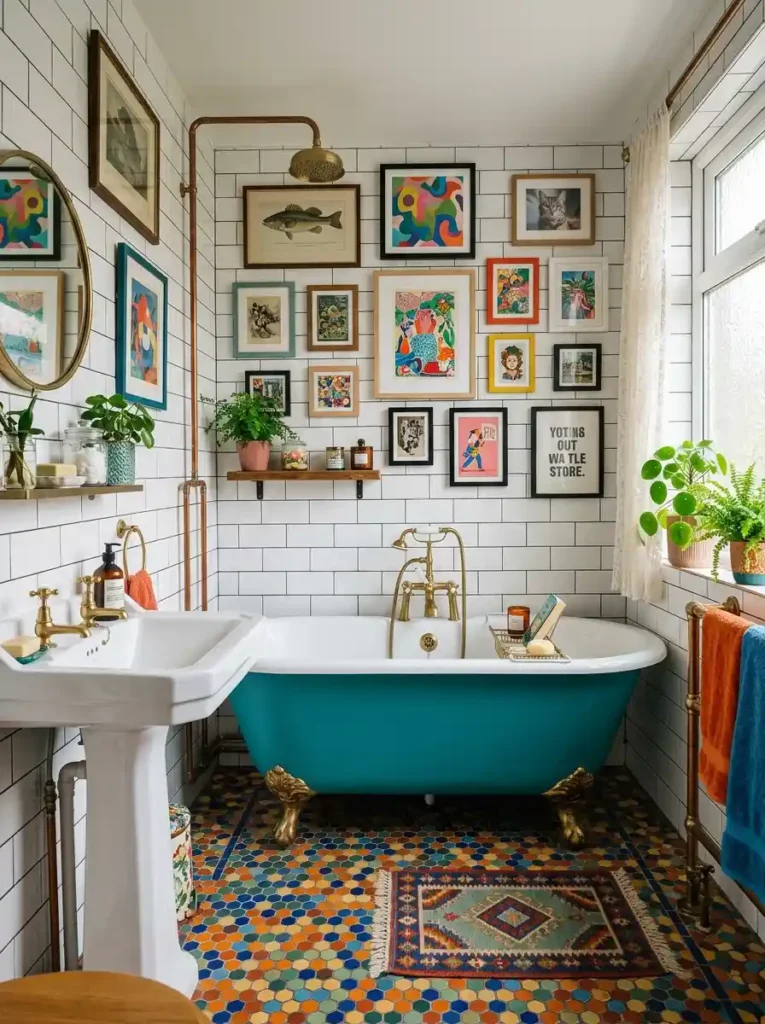 Funky Bathroom Ideas with retro colorful design