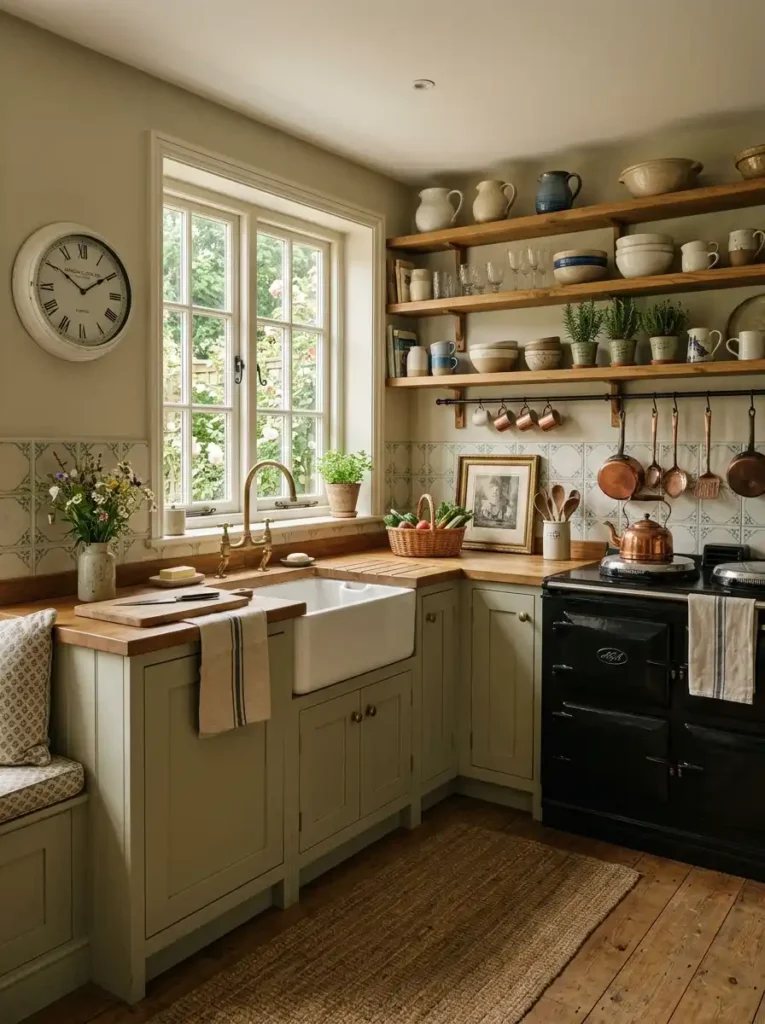 Terraced House Kitchen Ideas with classic cottage style and vintage details