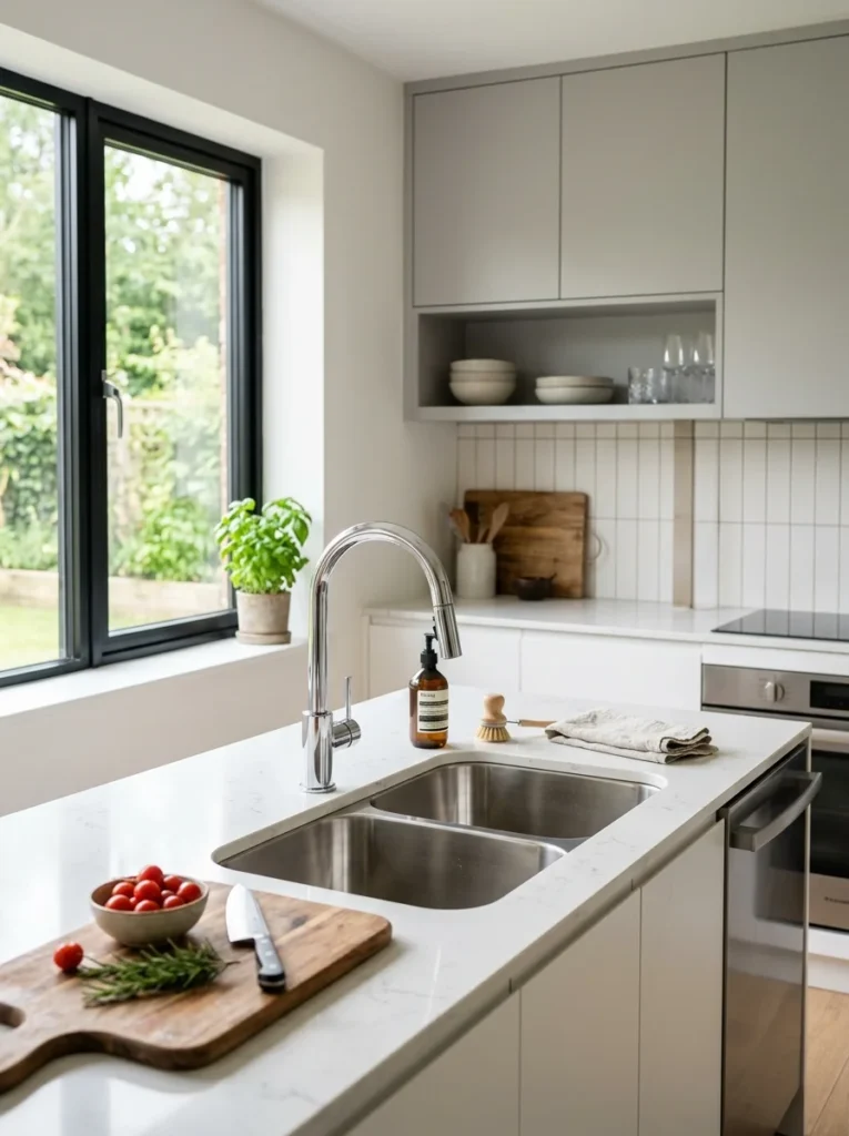Stainless steel double Kitchen Sink Ideas modern design