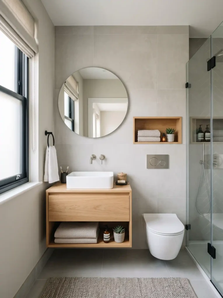 Floating vanity in Modern Small Bathroom Design